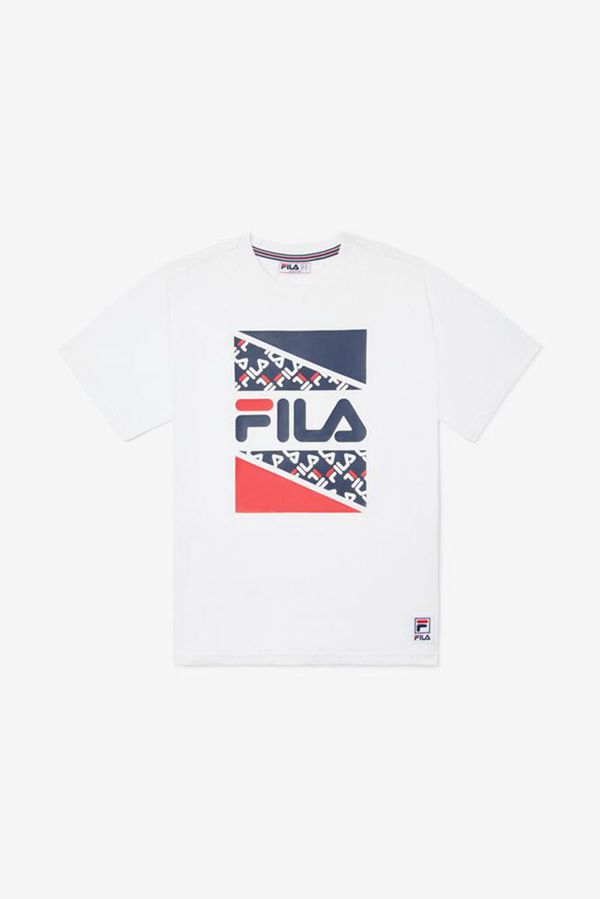 Fila White Logo Boy's Tee - White,NZ 627-98406